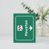 Houston, TX Road Sign Postkarte (Stehend Vorderseite)