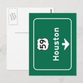 Houston, TX Road Sign Postkarte (Vorne/Hinten)