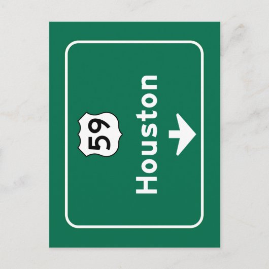 Houston, TX Road Sign Postkarte (Vorderseite)