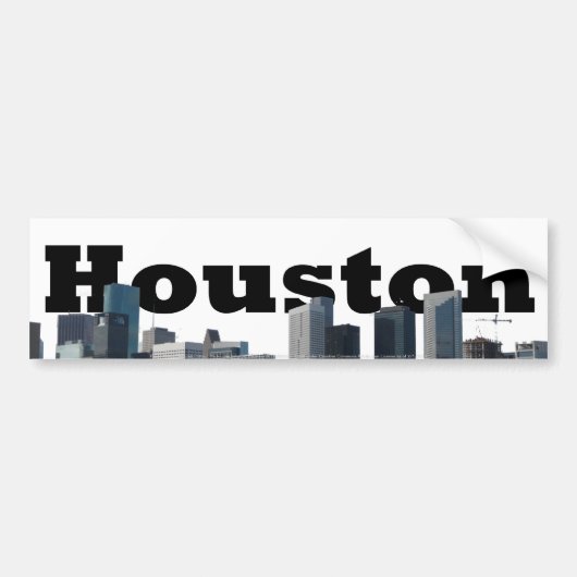 Houston, TX Skyline mit Houston im Himmel Autoaufkleber (Vorne)