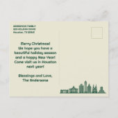Houston, TX Skyline Weihnachtsfeiertag Postkarte (Rückseite)