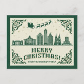 Houston, TX Skyline Weihnachtsfeiertag Postkarte (Vorderseite)