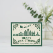 Houston, TX Skyline Weihnachtsfeiertag Postkarte (Stehend Vorderseite)