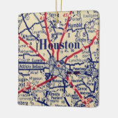 Houston TX Vintage Karte Keramikornament (Links)
