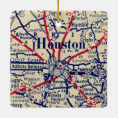 Houston TX Vintage Karte Keramikornament (Rückseite)