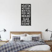 Houston | Typografie Leinwanddruck (Insitu (Schlafzimmer))