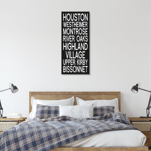 Houston | Typografie Leinwanddruck (Insitu (Schlafzimmer))