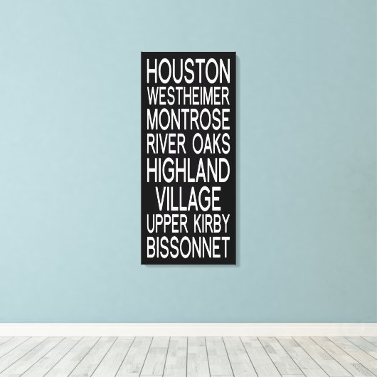 Houston | Typografie Leinwanddruck (Insitu (Holzboden))