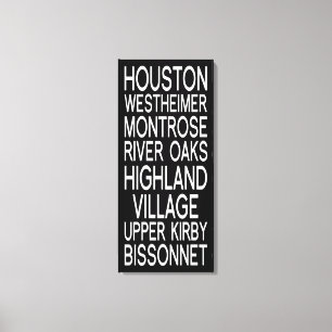 Houston   Typografie Leinwanddruck