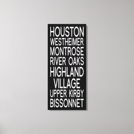 Houston | Typografie Leinwanddruck (Vorderseite)