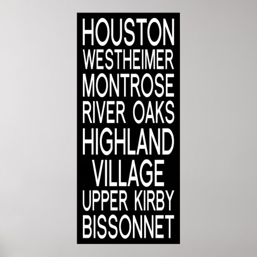 Houston | Typografie Poster (Vorne)