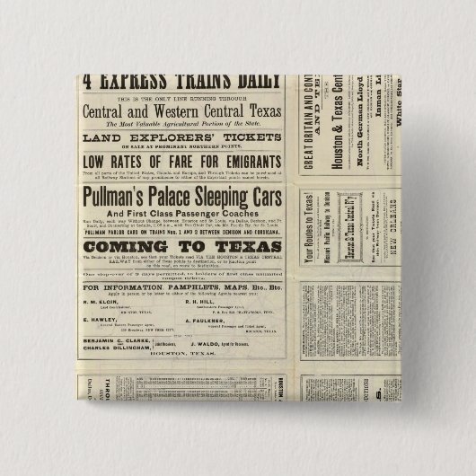 Houston und Texas Central Railway durch Texas Button (Vorderseite)