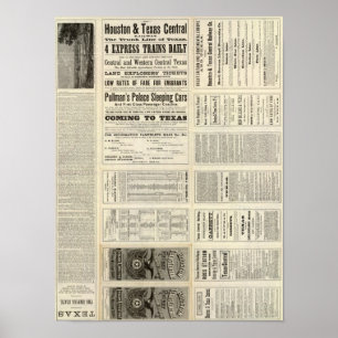 Houston und Texas Zentralbahn durch Texas Poster