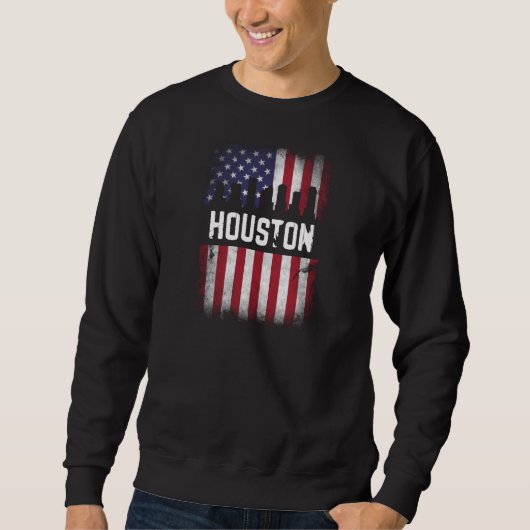 Houston USA Flag Design für stolzes Houstonian Sweatshirt (Vorderseite)
