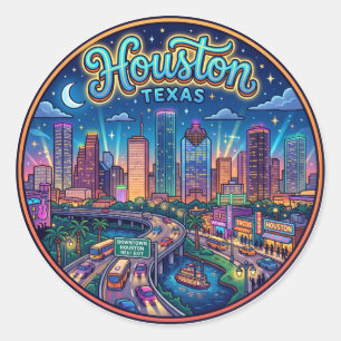 Houston USA Runder Aufkleber