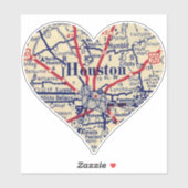 Houston Vintag Karte 1948 Aufkleber (Blatt)