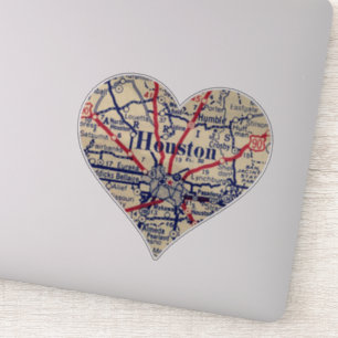 Houston Vintag Karte 1948 Aufkleber
