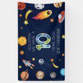 Houston We Have A 10 Year Old 10th Birthday Party Banner (Vertikal)