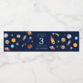 Houston We Have A 3 Year Old 3rd Birthday Party Wasserflaschenetikett (Einzelnes Label)