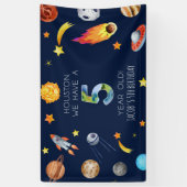 Houston We Have A 5 Year Old 5th Birthday Party Banner (Vertikal)