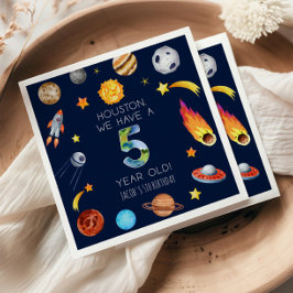 Houston We Have A 5 Year Old 5th Birthday Party Serviette