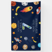 Houston We Have A 7 Year Old 7th Birthday Party Banner (Vertikal)