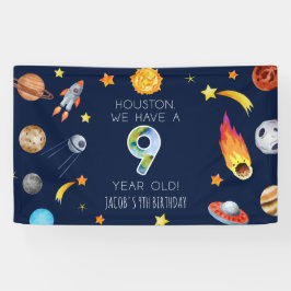 Houston We Have A 9 Year Old 9th Birthday Party Banner
