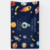 Houston We Have A 9 Year Old 9th Birthday Party Banner (Vertikal)