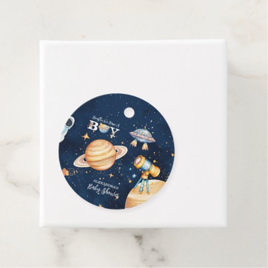 Houston We Have A Boy Outer Space Geschenkanhänger (Beispiel)