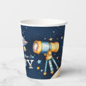 Houston We Have A Boy Outer Space Pappbecher (Rückseite)