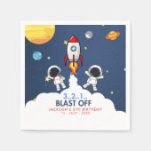 "Houston, We Have a Party!" Birthday boy Serviette (Vorderseite)