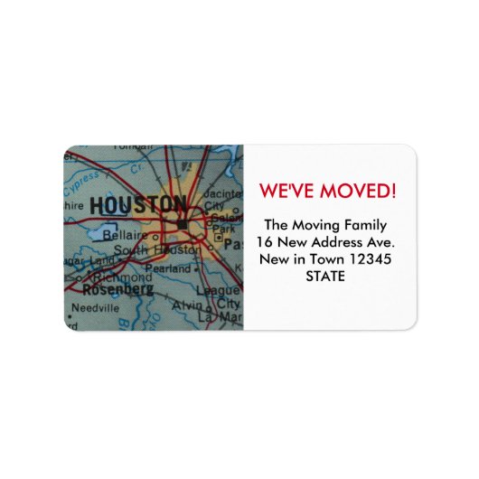 Houston We ve Moved Label Adressaufkleber (Vorne)