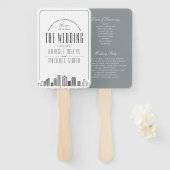 Houston Wedding | Hochzeitsprogramm Hand Fan Fächer (Vorne und Hinten)