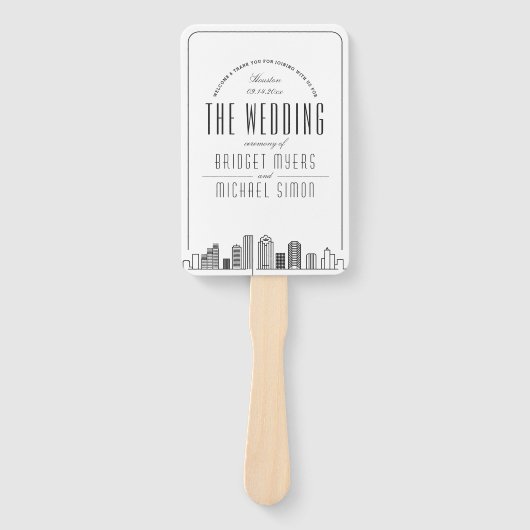 Houston Wedding | Hochzeitsprogramm Hand Fan Fächer (Vorderseite)