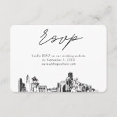 Houston Wedding Minimalistisch Sketch UAWG Begleitkarte (Vorderseite)