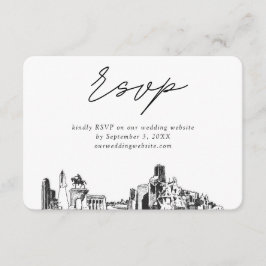 Houston Wedding Minimalistisch Sketch UAWG Begleitkarte