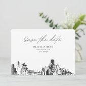 Houston Wedding Modern Save the Date Einladung (Stehend Vorderseite)