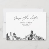 Houston Wedding Modern Save the Date Einladung (Vorderseite)