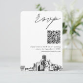 Houston Wedding Modern UAWG QR Code Begleitkarte (Stehend Vorderseite)