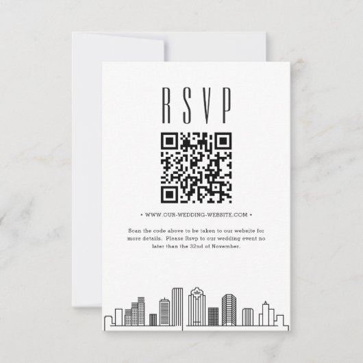 Houston Wedding QR Code UAWG Einladung (Vorderseite)