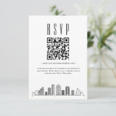 Houston Wedding QR Code UAWG RSVP Karte (Stehend Vorderseite)
