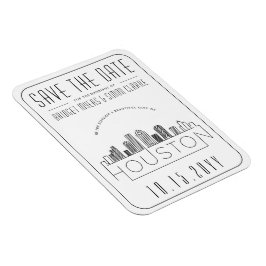 Houston Wedding Stylized Skyline Save the Date Magnet