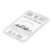 Houston Wedding Stylized Skyline Save the Date Magnet (Linke Seite)