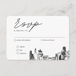 Houston Wedding Traditionelle UAWG Meal Option Begleitkarte