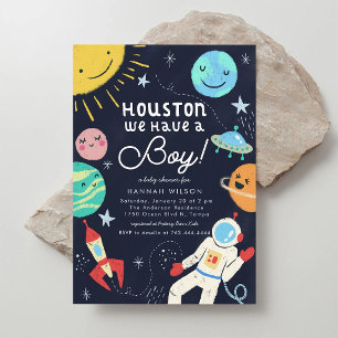 Houston wir haben ein Baby Weltraum-Baby-Party Einladung