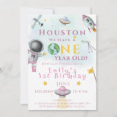 Houston Wir haben ein Jahr alte Raumfähre Astronau Einladung (Vorderseite)