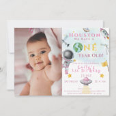 Houston Wir haben ein Jahr alte Raumfähre Astronau Einladung (Vorderseite)