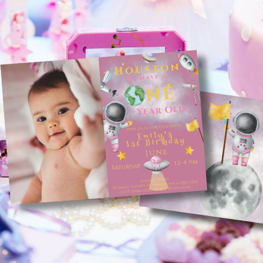 Houston Wir haben ein Jahr alte Raumfähre Astronau Einladung