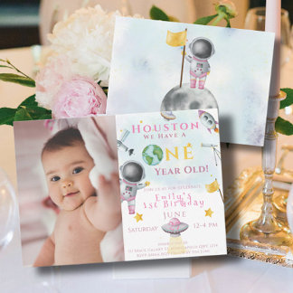 Houston Wir haben ein Jahr alte Raumfähre Astronau Einladung