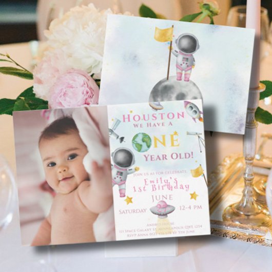 Houston Wir haben ein Jahr alte Raumfähre Astronau Einladung